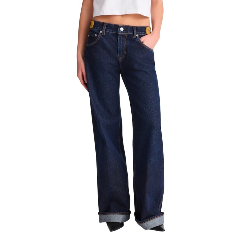 Benjamin Talley Smith 27 Madewell Women Coolidge Indigo Wide Leg Low Rise Jeans